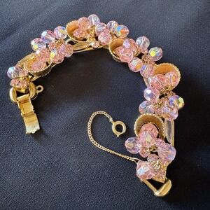 Vintage Juliana Bracelet, Juliana D&E Bracelet, Rare 1960 Pink Gold Bracelet